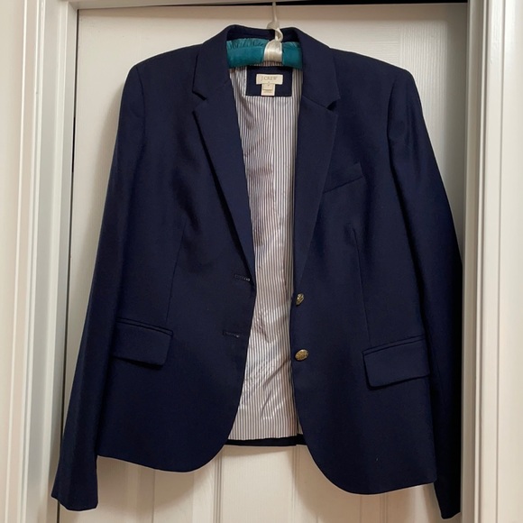 J Crew 2 button classic navy wool blazer - Picture 1 of 6